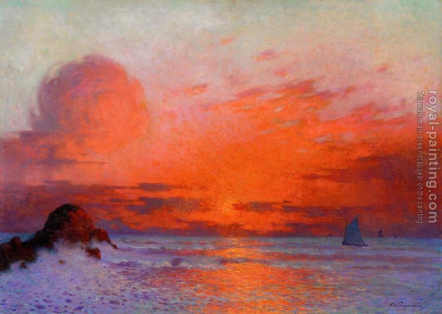 Ferdinand Loyen Du Puigaudeau : Sailboats at Sunset